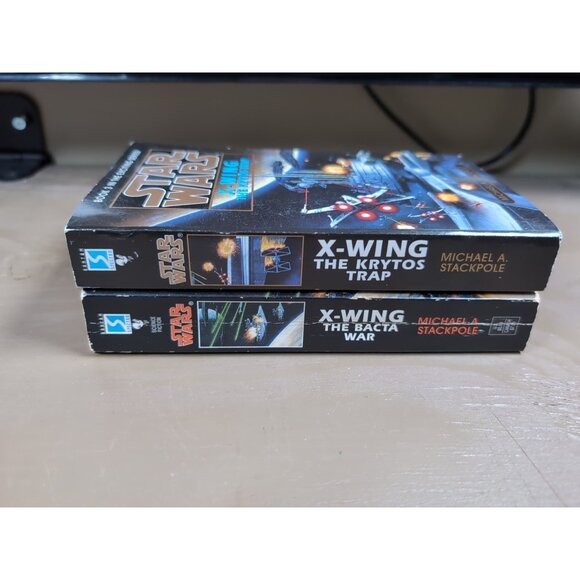 Vtg Star Wars Paperback - Michael A. Stackpole X-Wing Krytos Trap & Bacta War - Picture 2 of 9